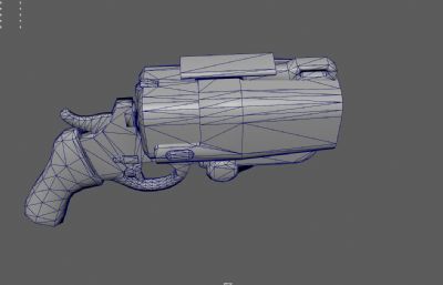 科幻手枪,朋克风手枪,信号枪3dmaya模型