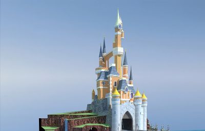 迪斯尼乐园睡美人城堡3dmax模型