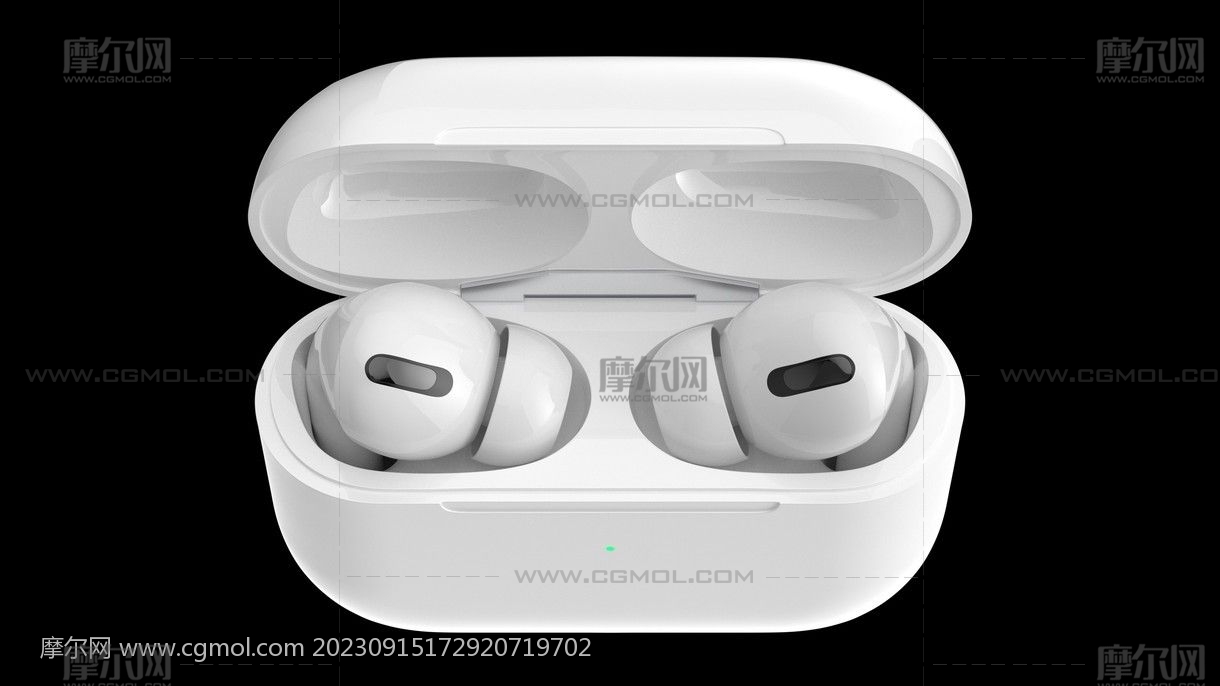 Airpods 2蓝牙耳机,TWS 苹果耳机,C4D建模渲染