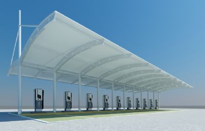 新能源充电站3dmax模型