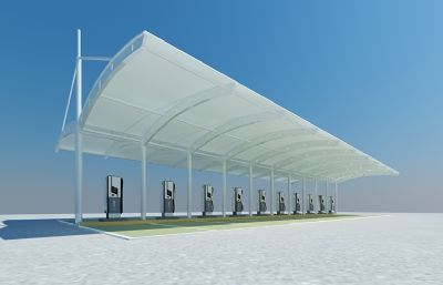 新能源充电站3dmax模型