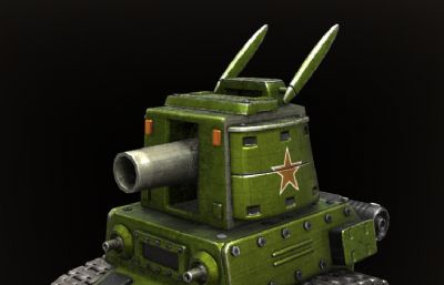 Q版坦克3dmax模型