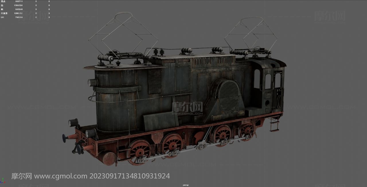 老式火车机车头,车厢,复古火 列车