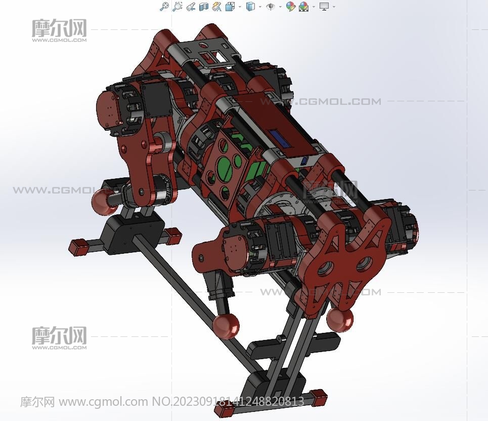 机械狗机器人主体结构stp模型