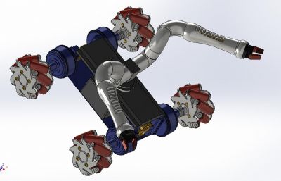 可操控麦克纳姆轮机器人车底盘step模型