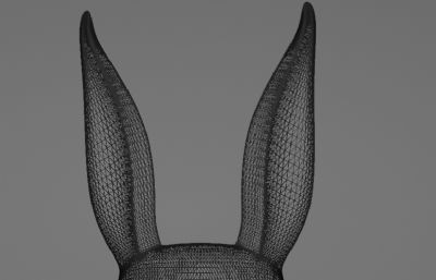 兔子面具,兔脸面具blender模型