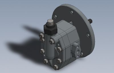 带溢流阀的外啮合齿轮泵solidworks模型