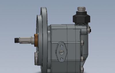 带溢流阀的外啮合齿轮泵solidworks模型