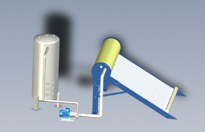太阳能换热器系统,太阳能热水器stp模型