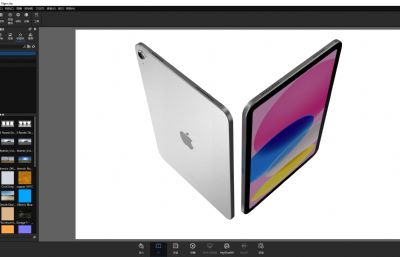 苹果iPad 第十代10.9 英寸平板电脑keyshot渲染3D模型
