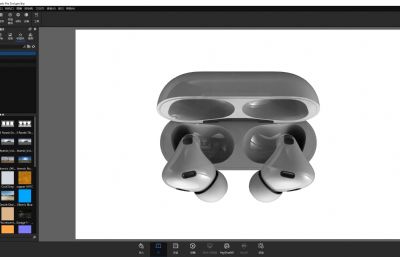 苹果AirPods Pro第二代蓝牙耳机keyshot渲染3D模型