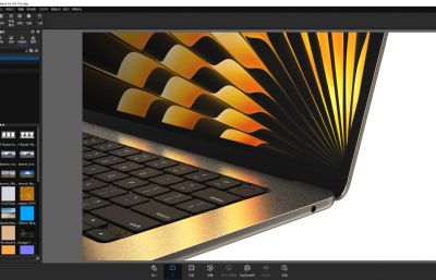 苹果MacBook Air M2 芯片全新 15 英寸笔记本电脑keyshot渲染3D模型