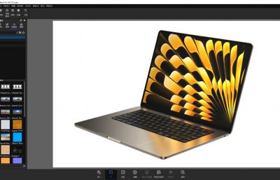 苹果MacBook Air M2 芯片全新 15 英寸笔记本电脑keyshot渲染3D模型
