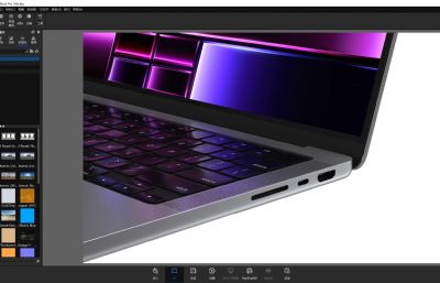 苹果MacBook Pro 14 英寸M2芯片笔记本电脑keyshot渲染3D模型