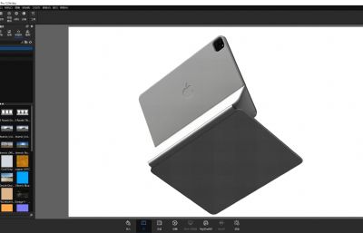 苹果iPad Pro 12.9英寸带键盘平板电脑keyshot渲染3D模型