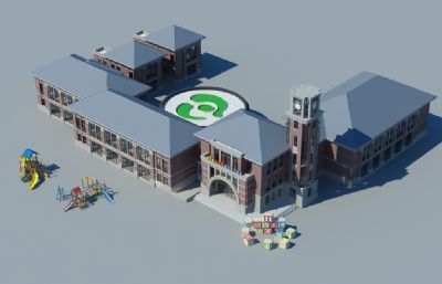 英伦风幼儿园3dmax模型