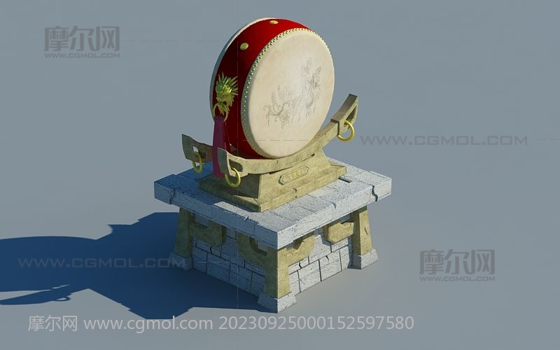 中华民族鼓,中国传统擂鼓3dmax模型
