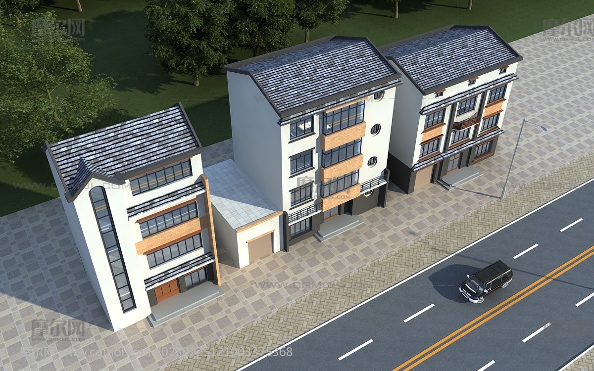 乡村旧房翻新,农家别墅,新中式住房3Dmax模型