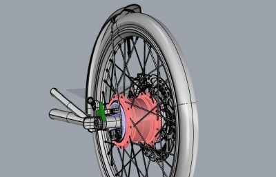 自行车车轮结构精细模型,rhino模型