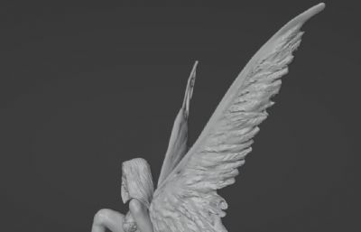 天使恶魔女怪雕塑blender模型