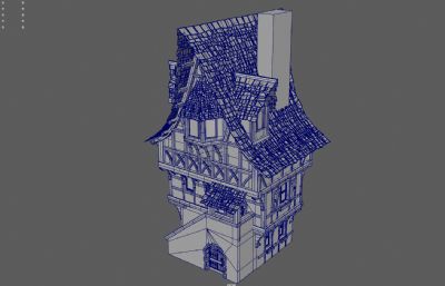 中世纪房子,木屋,木板楼房