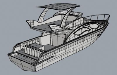 私人游艇,快艇rhino模型