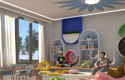 儿童房间,儿童玩具房3dmax模型