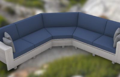 弧形长条沙发rhino模型
