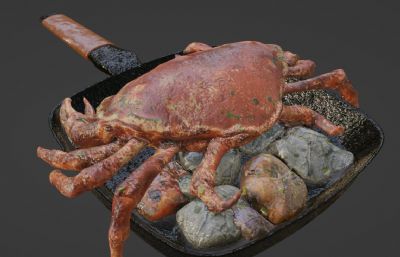 石锅蟹,红烧大闸蟹blender模型