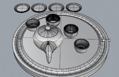 茶具组合rhino模型