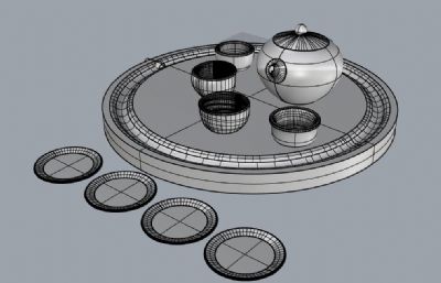 茶具组合rhino模型