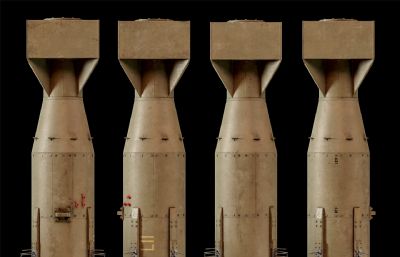 Mk1小男孩原子弹造型max,fbx模型