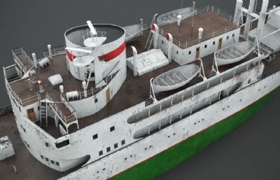 旧船,老旧的轮船3dmax模型