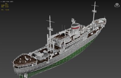 旧船,老旧的轮船3dmax模型