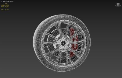 超级跑车车轮3dmax模型