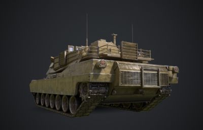 M1A2主战坦克max,fbx模型