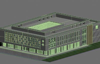 学校食堂建筑3dmax模型