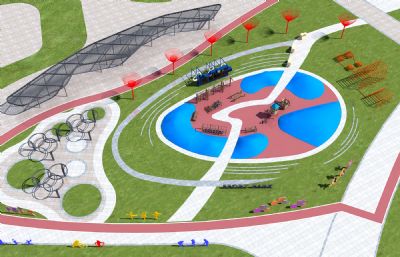 童趣乐园游乐场地,运动公园3dmax模型