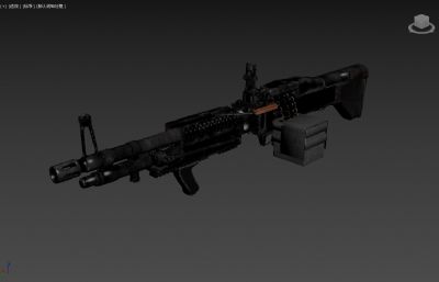 M60机枪游戏枪械3dmax模型