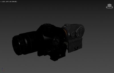 狙击瞄准镜,倍镜3dmax模型