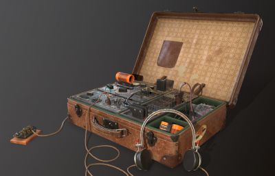 二战间谍机器,间谍电台3dmax模型