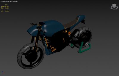 电动摩托车3dmax模型