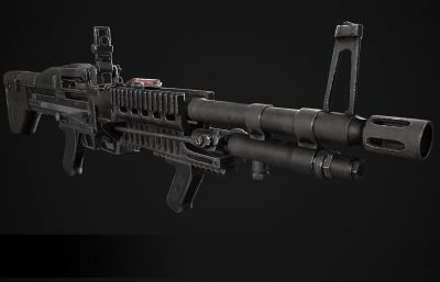 M60机枪游戏枪械3dmax模型