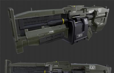 重型突击步枪max,fbx模型