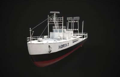拖网渔船max,fbx,obj模型