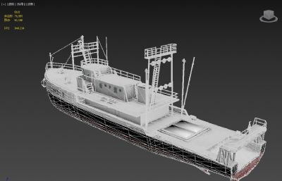 拖网渔船max,fbx,obj模型