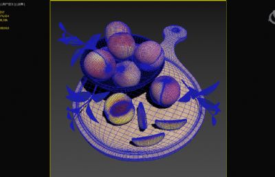 写实桃子,切开的桃肉组合3dmax模型