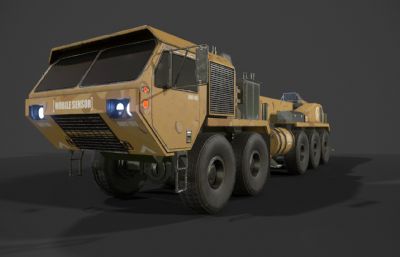 科幻卡车,军用信号干扰车3dmax模型