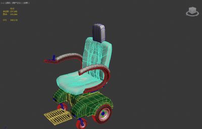 电动轮椅3dmax模型