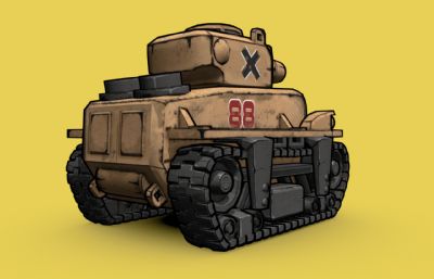 合金弹头坦克maya模型